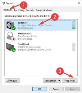 Playback tab