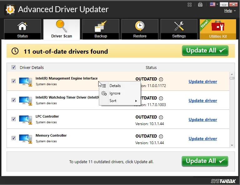 advanced driver updater update all