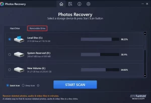 click Removable Drive tab