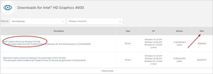 latest version intel hd driver