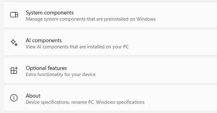 Optional Features