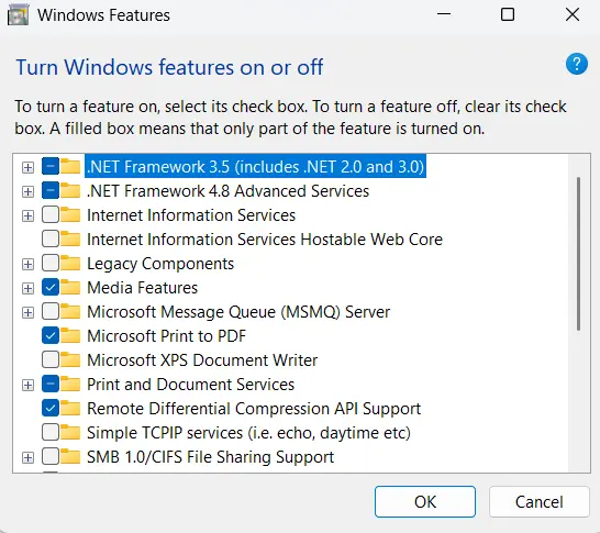 Windows Features