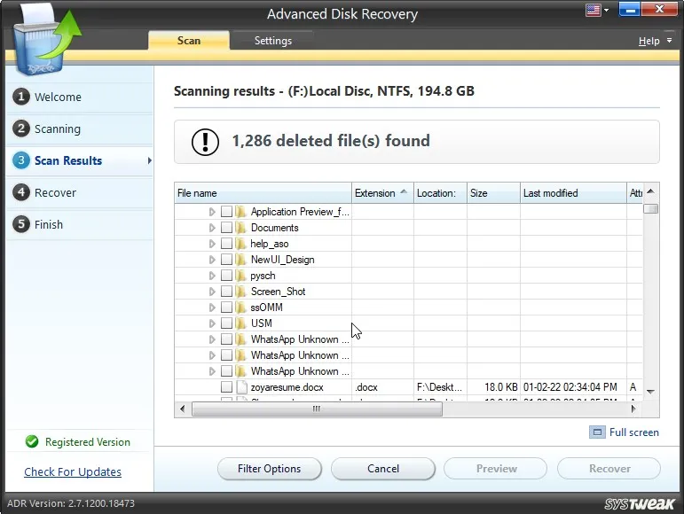 adr scan result