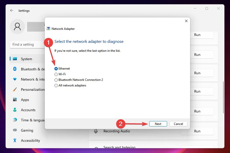 network-adptor-setting