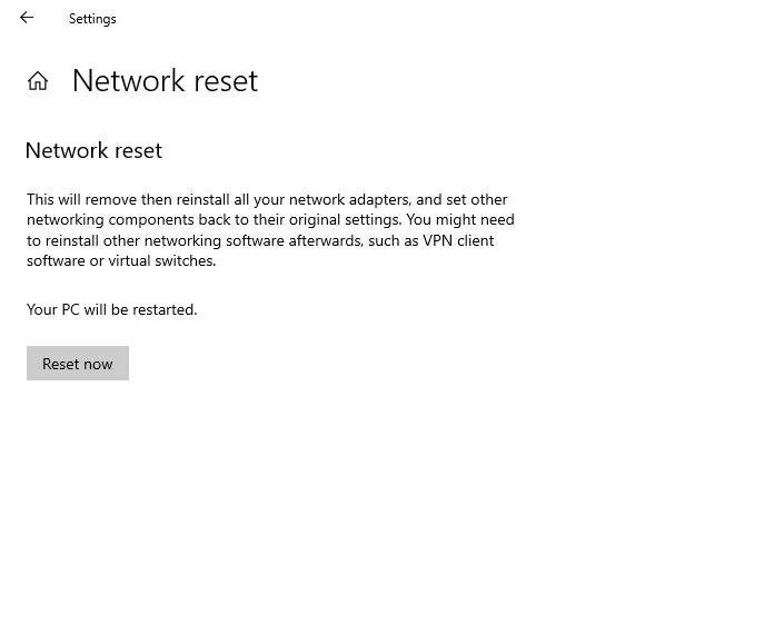 network-reset