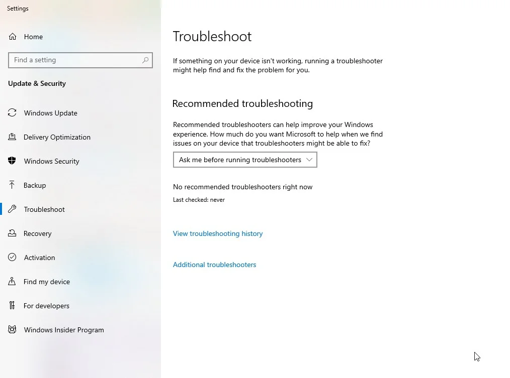 troubleshoot