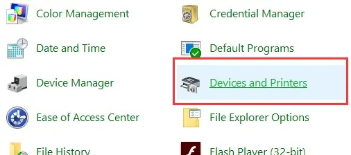 Devices and Printers