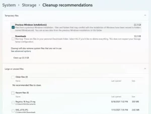 system cleanup