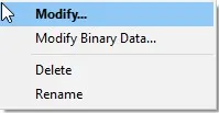 modify option