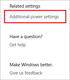 Additional power settings