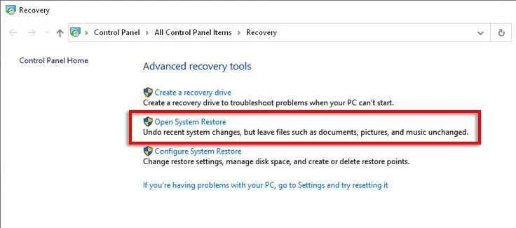 System Restore
