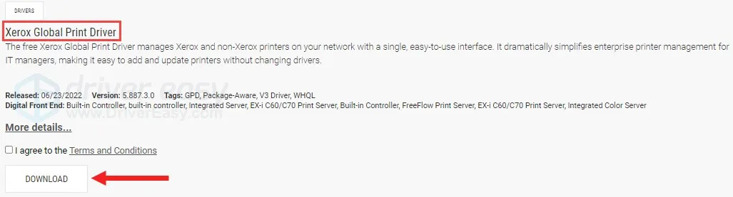 Xerox global printer driver