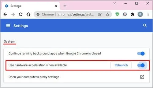 system setting