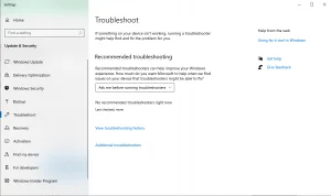 Additional Troubleshooters