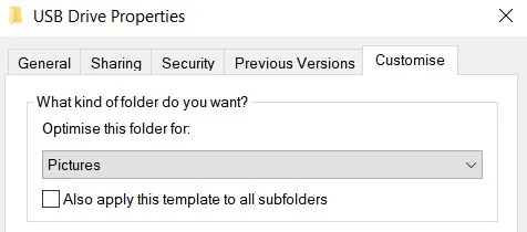 USB Drive Properties