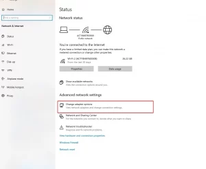 change adptor option
