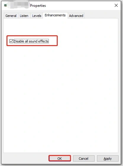 disable sound effect