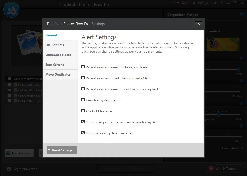 DPF-alert-Setting