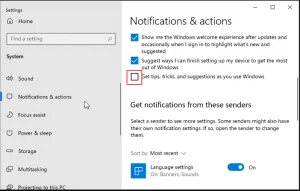 Notifications & actions