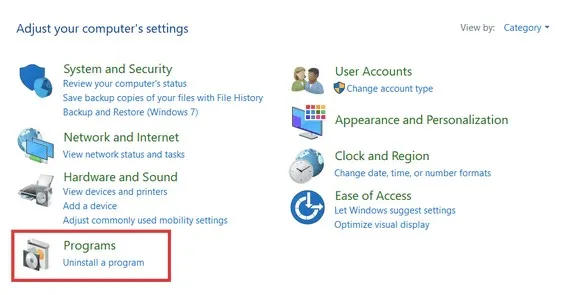 program and setting