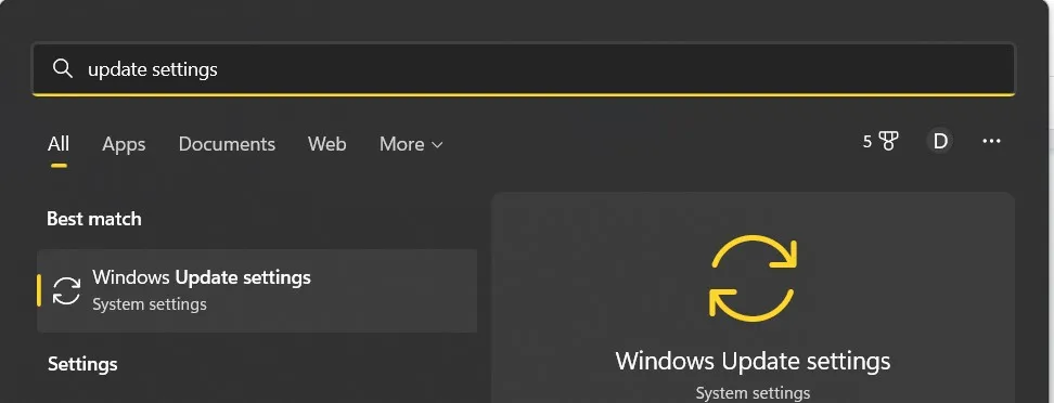 Windows Updates Settings