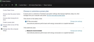 power options
