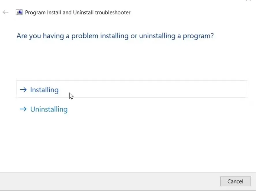 program troubleshooter