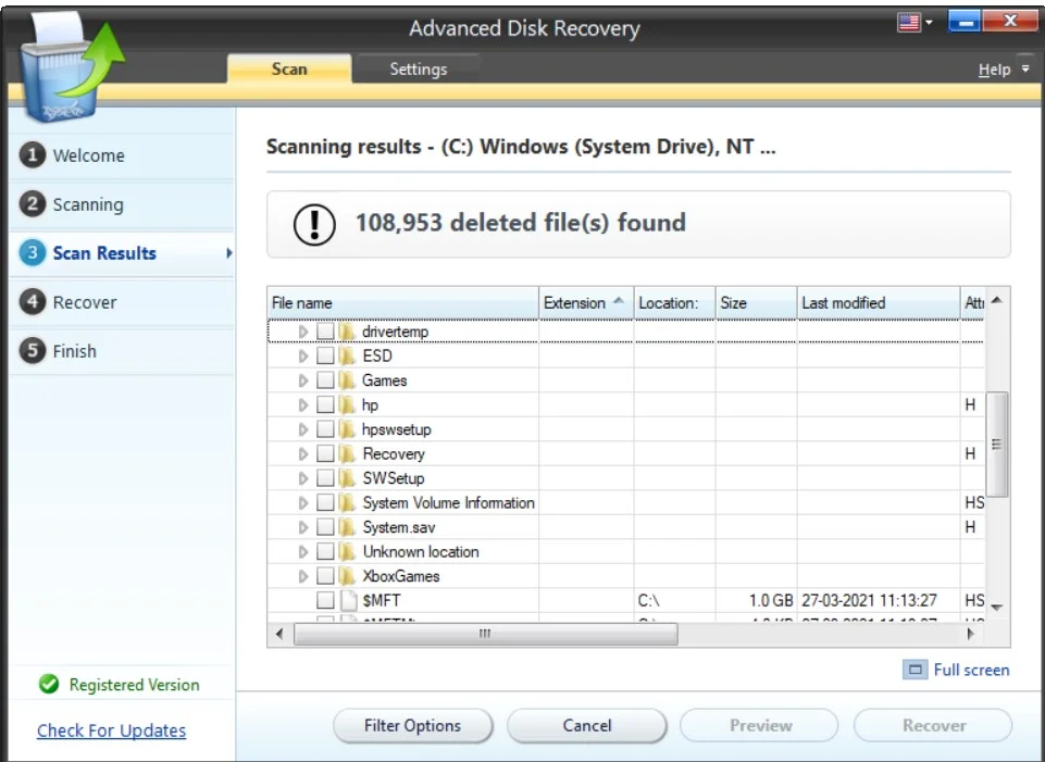 recover deleted data