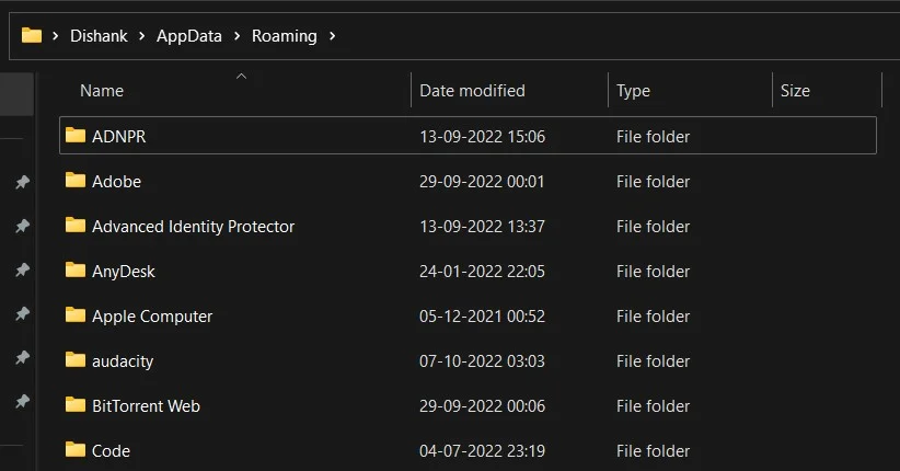 roaming app data