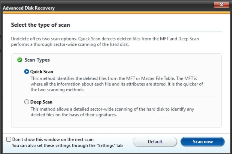 scan to recover data