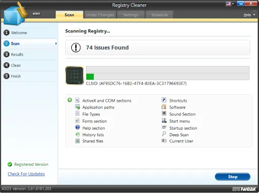scan registry