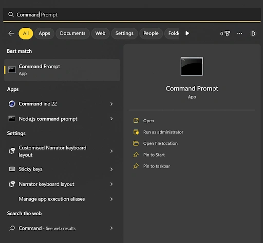 Open Command Prompt