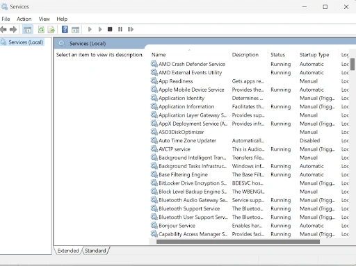 dialogue box displaying