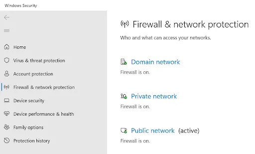 firewall and network protection