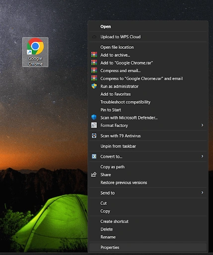 open Chrome application
