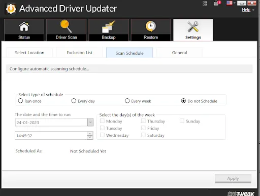 schedule driver scans