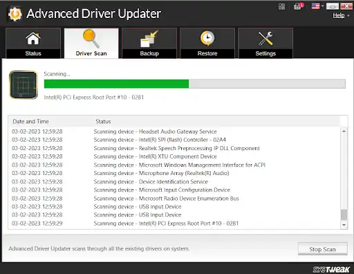 Let the scan process complete.