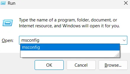 Open run search bar to restart the DNS Client Service using System Configuration