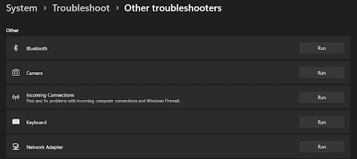 Run the troubleshooter