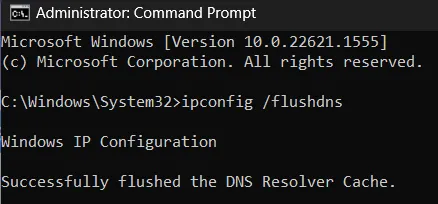 Use ipconfig command