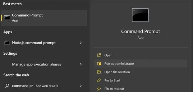 Open Command Prompt