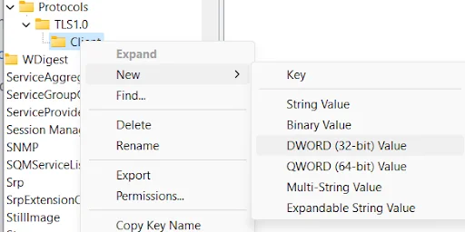 create-DWORD-32-bit-value-under-client