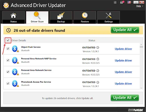 list of outdated drivers found