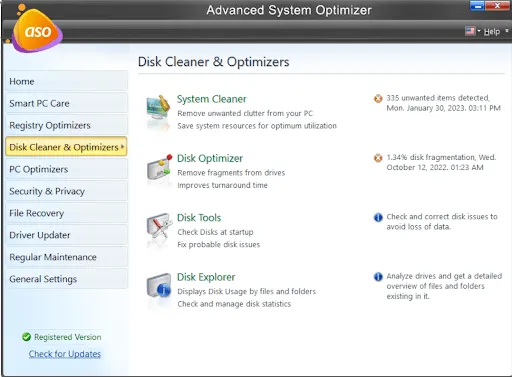 select disk cleaner and optimizer to fix Unmountable Boot Volume Error
