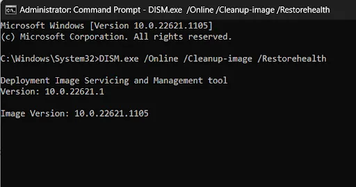 type command and hit enter