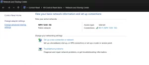 Change Advanced Sharing Settings