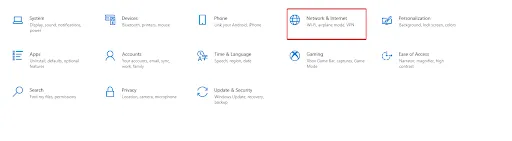 Click Network & Internet option