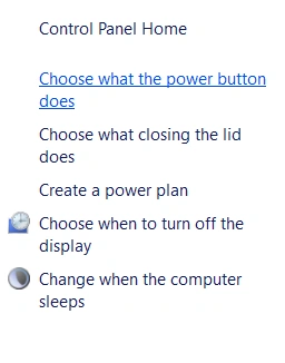 Click on choose what the power button