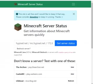 Enter server IP -click Get Server Status