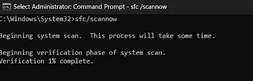 Command prompt window